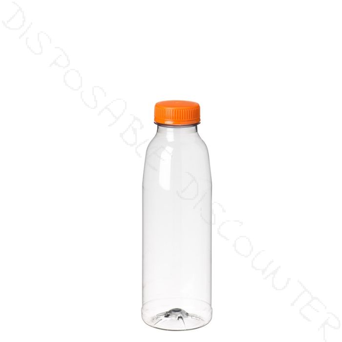 Bouteille en plastique transparent PET 500cl avec bouchon orange Bouteille en plastique transparent PET 500cl avec bouchon orange