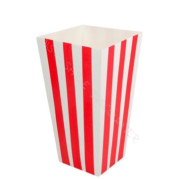 Popcorn Beker nano karton Middel 2000ml Stripes