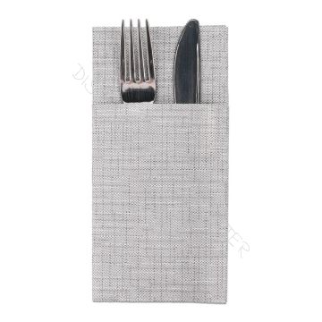 Airlaid Cotton Look Bestek Servet 40cm 1/8 vouw Grijs
