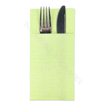 Airlaid Cotton Look Bestek Servet 40cm 1/8 vouw Kiwi