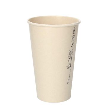 BIO Milkshakebeker middel 400ml Bagasse