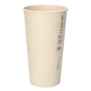 BIO Milkshakebeker groot 500ml Bagasse
