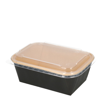 Cardboard Mealtray Rectangular 750ml Kraft and Black 