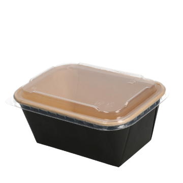 Cardboard Mealtray Rectangular 900ml Kraft and Black 
