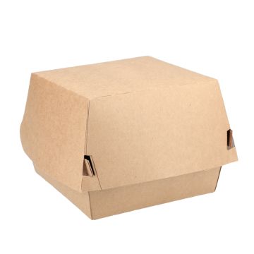 BIO Pappe Hamburger Box Nature Kraft XXL Hoch