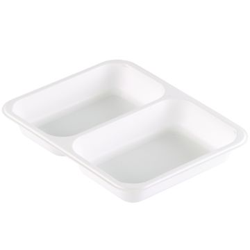 Menüschale 2-geteilt 227x178x32mm weiß