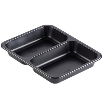 Menüschale 2-geteilt 227x178x32mm schwarz