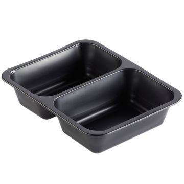 Menüschale 2-geteilt 227x178x50mm schwarz
