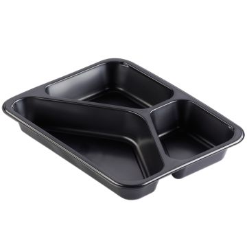 Menüschale 3-geteilt 227x178x32mm schwarz