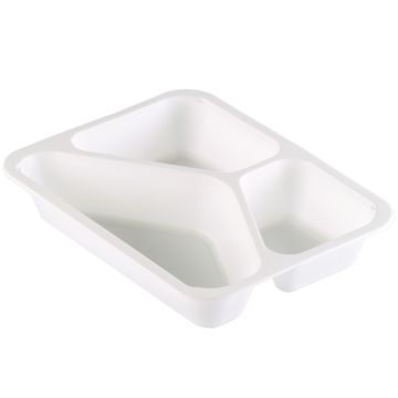 Menüschale 3-geteilt 227x178x45mm weiß