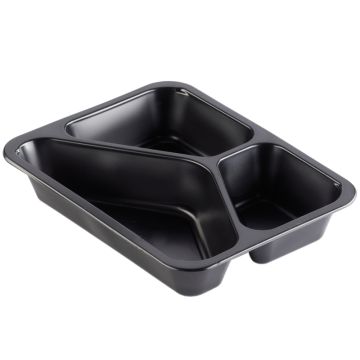 Menüschale 3-geteilt 227x178x40mm schwarz
