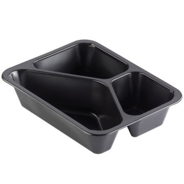 Menüschale 3-geteilt 227x178x50mm schwarz