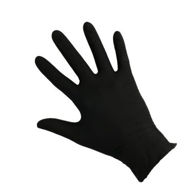 Handschoenen Nitril ongepoederd maat S Zwart 