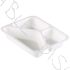Barquette alimentaire 3 compartiments 227x178x40mm blanc