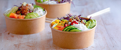 Eco-friendly take away packaging for salads and meals